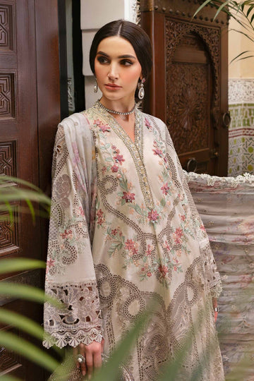 3 Piece Unstitched Embroidered Lawn Suit - D-2514-B